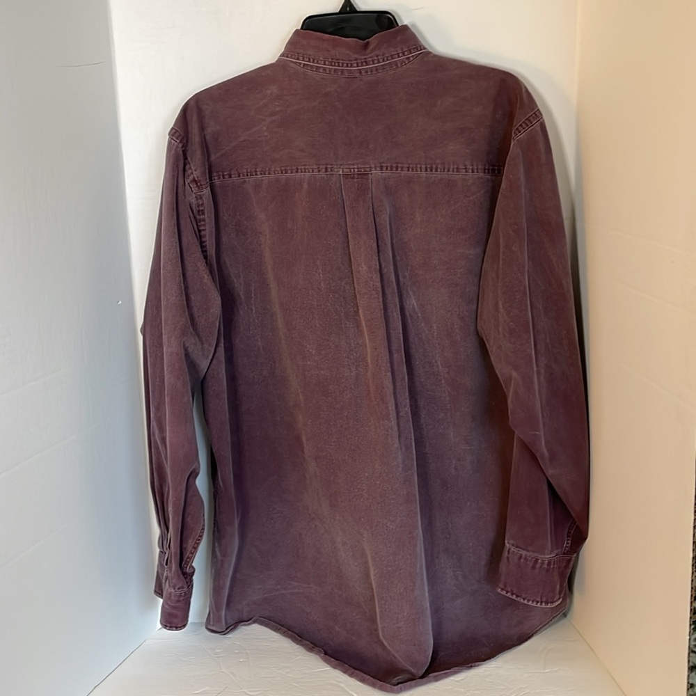 GH BASS & Co purple Compass Denim long sleeve button down men’s size L (16.5) - Picture 2 of 14